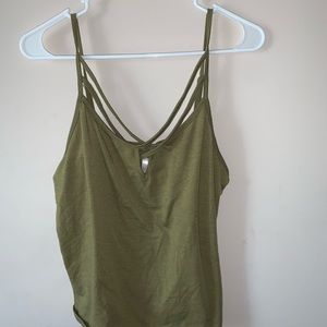 green tank top
